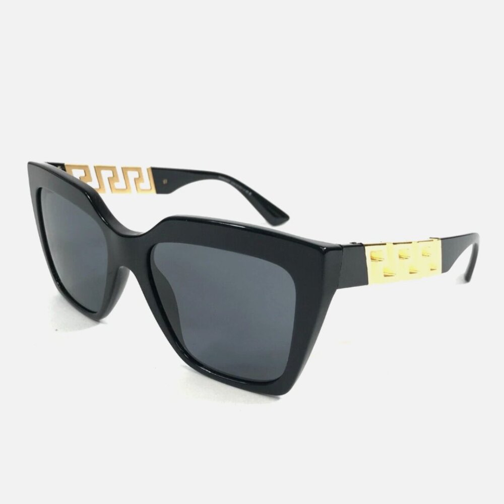 Versace Gold Dark 56mm Black Sunglasses Italy